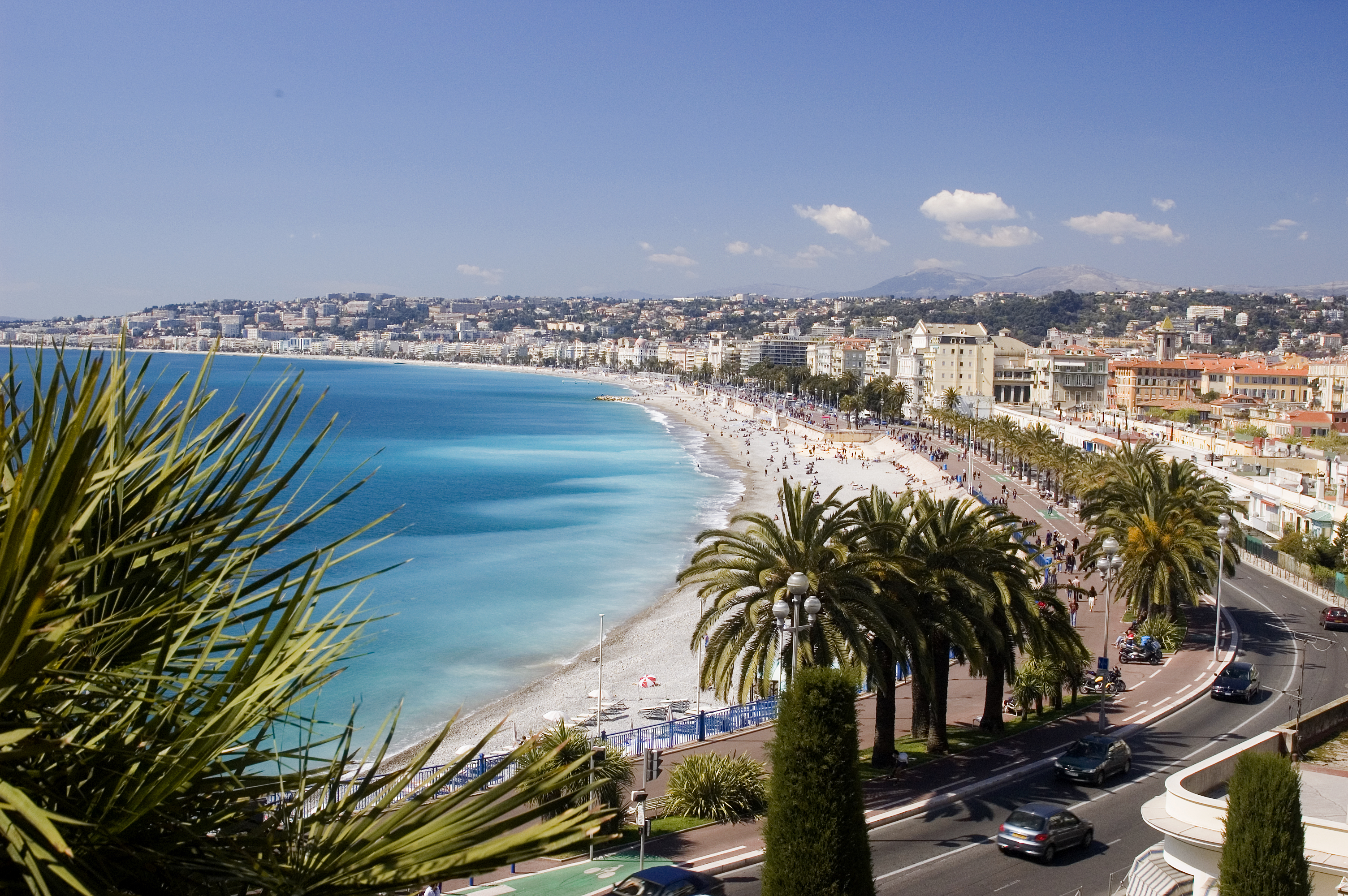 Udsigt over den kendte promenade i Nice, Frankrig - Kulturrejser