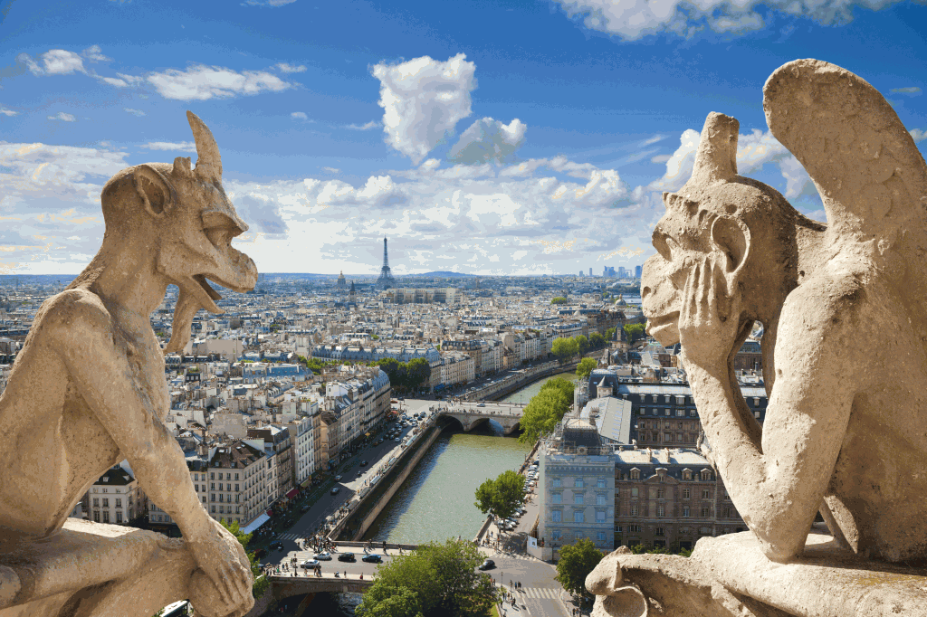 En vidunderlig udsigt over hovedstaden Paris, Frankrig